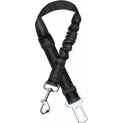 ZVD-Ceinture pour Chien Ceinture Chien Voiture avec Système d'absorption des Chocs et Mousqueton Solide Réglable Harnais pour Chien et Chat, Noir (1/4)
