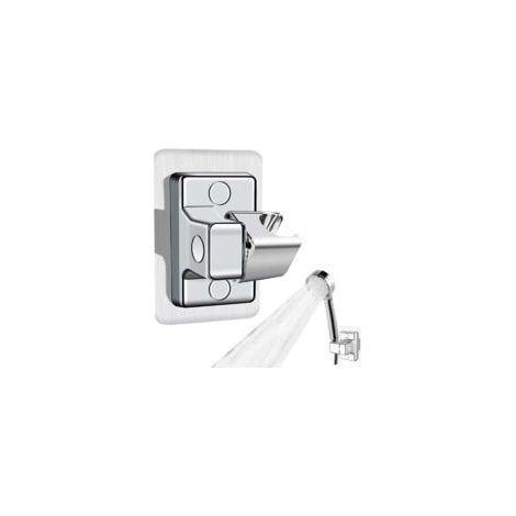 Support Pommeau de Douche, 360° Réglable Support Douche, ABS Plastique Accroche Pommeau de Douche Support Pommeau de Douche sans Percage, Adhésif For - Crezuo (1/3)