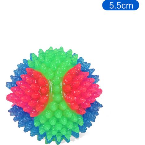 Lot de 2 balles à mâcher lumineuses pour chien, balles élastiques clignotantes et phosphorescentes