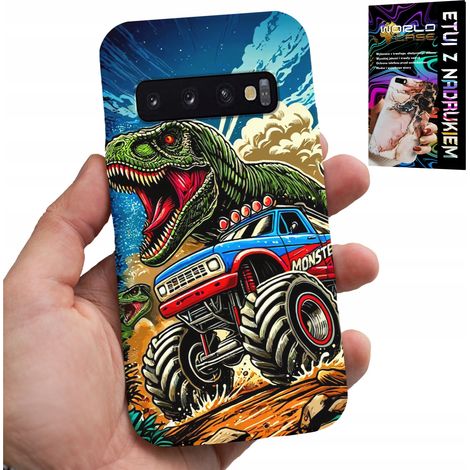 Custodia per Samsung Galaxy S10 - Dinosauro su un Monster Truck - Disegni per bambini (1/5)