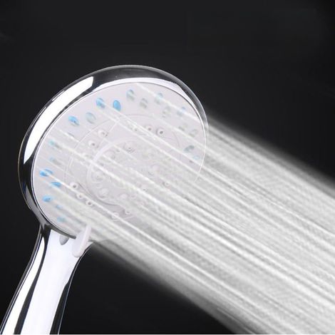 Pommeau de douche haute pression 5 modes économie d'eau avec chrome plaqué ABS pour salle de bain jardin animaux domestiques Argenté 20 cm (1/5)
