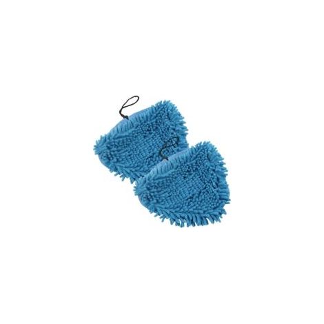 Paños y almohadillas de limpieza para mopas de vapor - Juego de fundas de repuesto con cordón, lavables, reutilizables, de microfibra color coral, para muchas mopas triangulares con forma de pie (2 un