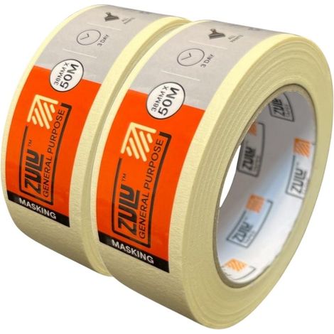 Zulu Premium Painters Beige Masking Tape (L)50m (W)38mm, Pack of 2 (1/2)