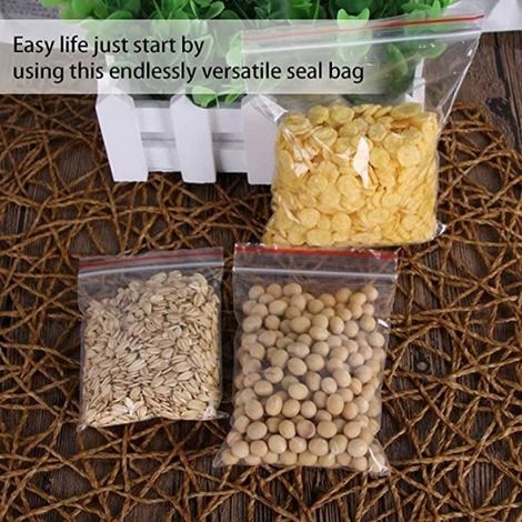 Sachets Zip - - 100 pièces - Transparent - 13x19cm - Plastique durable (1/4)