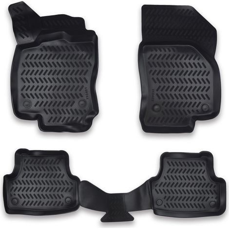 Komplettset 4 Stück 3D-Gummifußmatten für den Innenraum aus TPE-Gummi, X-Series, für VOLKSWAGEN VW TIGUAN II (2016–2023)