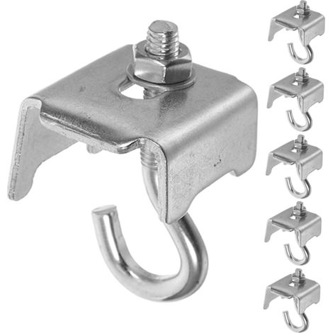 6pièces Support Robuste pour Fermes Équerre de Poutre Pince de Fixation à Crochet Accessoires pour Étagères Grillagées Support Métallique Pince de Suspension (1/5)