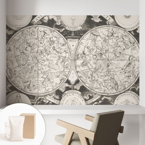 Papier peint intissé pour salon chambre à coucher peint imprimé pour mur - Colle incluse gratuite Carte stellaire 104x70 cm (1/5)