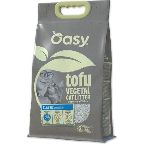 Oasy lettiera vegetale tofu classic unscented 6LT