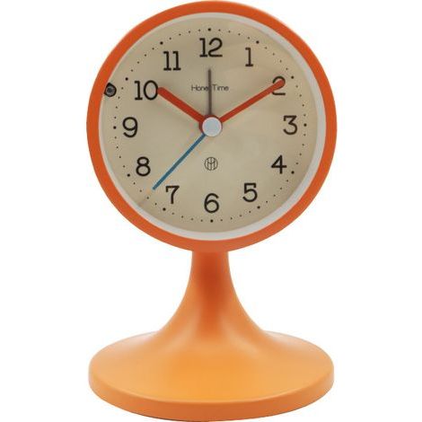 Métal Reveil Vintage Silencieux, avec Support Amovible,Réveil Matin Analogique, Ancien Horloge de Chevet sans Tic-tac pour Bureau Chambre Table（orange） (1/5)