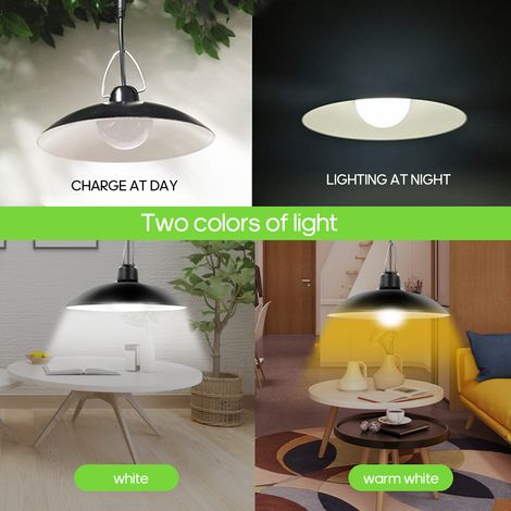 Lampe solaire suspendue 16 LED luminaire pour abri intérieur extérieur éclairage jardin cour terrasse balcon maison (1/3)