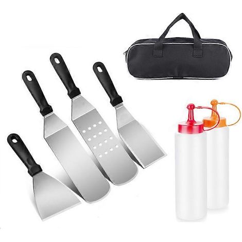 7-teiliges Grillset aus Edelstahl, Grillzubehör für Damen und Herren, Grillwerkzeug-Set für den Außenbereich (1/5)