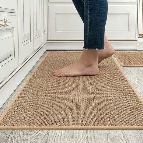 Tapis et tapis de cuisine, tapis de cuisine en caoutchouc naturel antidérapants lavables, tapis de sol pour le sol de la cuisine, la façade de l'évier, le couloir, la buanderie. 44x75cm. (1/5)