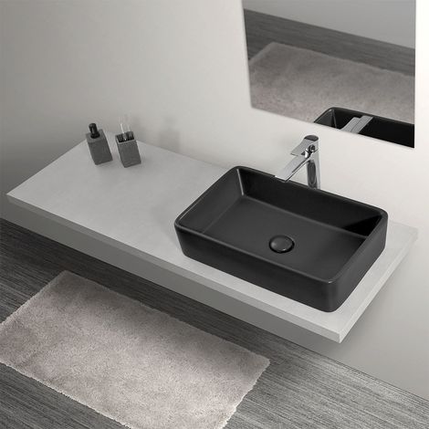 Mensolone sospeso 140 cm per lavabi da appoggio color grigio nuvola serie Master (1/5)