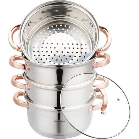 Pentola a vapore Klausberg, 5 pezzi, 20 cm, modello KB-7730, oro rosa (1/5)