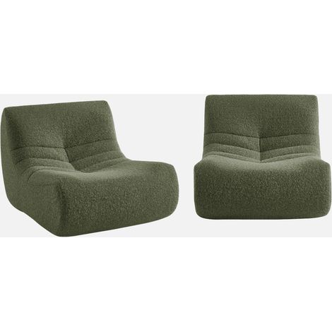 Divano modulare tessuto effetto alpaca, 2 posti (1/5)