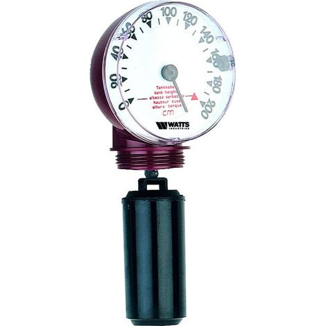 Watts – Jauge mécanique verticale pour réservoir fioul max 2m – Flotteur antichoc – Réglage par tournevis – Mâle 1'1/2