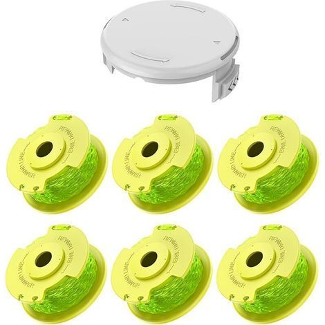 7 Pack Spool Edge Trimmer Replacements for Ryobi One + AC14RL3A 18v 24v 40v Edge Trimmer, Spool Ø 2mm, Length 3.3m (6 Edge Trimmer Line, 1 Cover) (1/5)