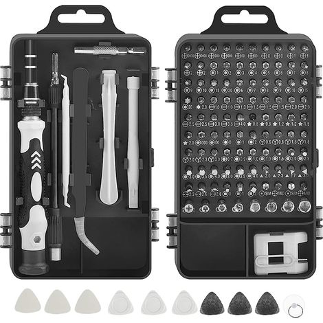 Kit Tournevis Précision - 115 Pièces - Poignée Ergonomique + Embouts En Acier Chrome-Vanadium - Pour Réparation Téléphone Portable Ordinateur Montre Lunettes - 1 Set (1/5)