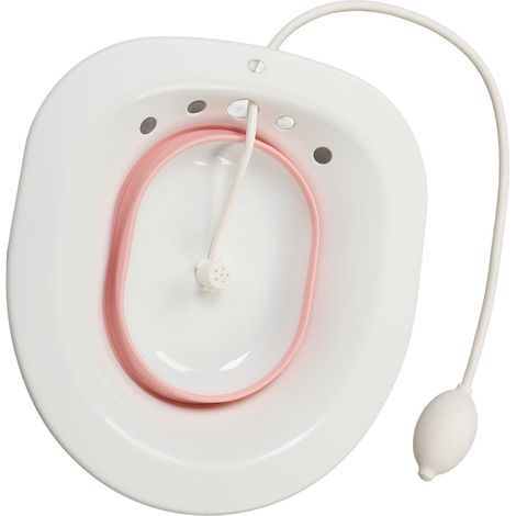 Sitz Bath – siège de toilette pliable multifonctionnel en PP, en Silicone, pour hémorroïdes, soins post-partum, santé des femmes enceintes, rose (1/5)