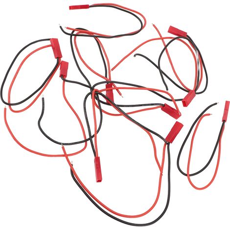 Lot de 10 câbles moteurs soudés avec connecteurs JST femelles, pour moteurs 180, 370, 380 et 390, compatibles avec les voitures et jouets radiocommandés (batterie incluse). Longueur : 160 mm. (1/5)