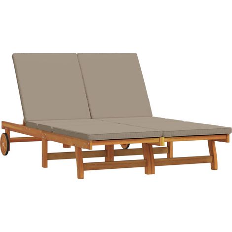 Sonnenliege Braun 125 x 200 x 84 cm Massivholz Akazie