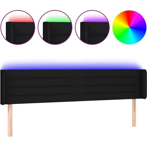 Maison Exclusive - LED Kopfteil Schwarz 163x16x78/88 cm Stoff (1/5)