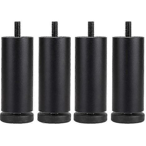 Quatre patins de rehausse de pieds de meubles de 12 cm, compatibles avec les machines à laver/réfrigérateurs/canapés/armoires, noirs. (1/5)