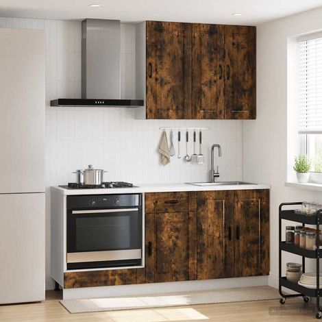 Ensemble de meubles de cuisine 5 pièces en bois d’ingénierie chêne fumé, 93.56kg - PANGIVO (1/5)