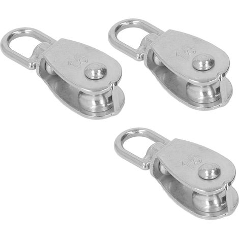 Vente de 3 poulies simples M15 en acier inoxydable 304, capacité de charge de 35 kg, pour poulies de grue, échelles, ascenseurs, équipements de fitness, ponts élévateurs d'atelier. (1/5)