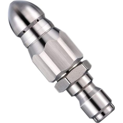 use de nettoyage haute pression en acier inoxydable pour déboucher les canalisations, pour nettoyeur haute pression, buse à jet arrière/buse fusée (pour tuyau de 1/4")