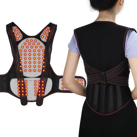 Soutien lombaire magnétique - Extenseur de dos - Ceinture lombaire auto-chauffante et apaisante - Ceinture lombaire pour hommes et femmes (XL) (1/5)