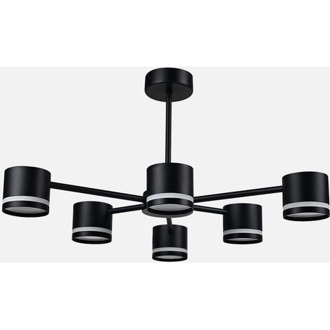 Lampara Ortiga 6 X Gx53 Negra 54w 4800lm Bombillas Incluidas 30x59x56cm