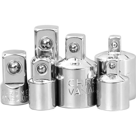6 Pièces Adaptateur Douille Jeu d’adaptateurs, Adaptateur Cliquet Réducteur 1/2" à 3/8", 3/8" à 1/2", 1/2" à 1/4", 1/4" à 1/2", 1/4 "à 3/8",3/8"à 1/4", Adaptateurs Pour Douilles et Embout (1/5)