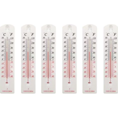 Lot de 6 thermomètres muraux pour intérieur ou extérieur