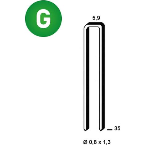 4 000 Agrafes Galvanisées K-35 - 5.9x35x0.8x1.3 mm - D-Work