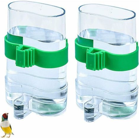 2er-Pack automatische Tränke, transparenter Becher, PP-Kunststoff, für Vogelkäfige und Kleintiere (1/5)