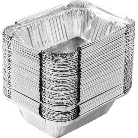 Lot de 50 boîtes en Aluminium for égouttoir à Vaisselle Plateaux en Aluminium(600ml) (1/4)