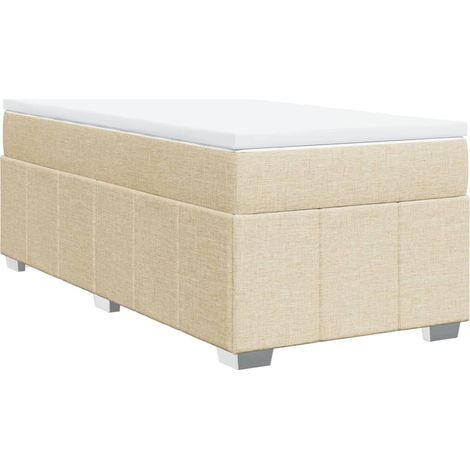 Maison Exclusive - Giroletto a Molle con Materasso Crema 90x200 cm inTessuto