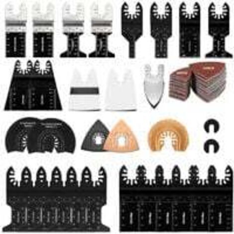 72Pcs Accessoires pour Outils Oscillants,Professional Lame Outil Multifonction Kits coupe bois/métal/plastique,Lame de Scie Oscillante Universelles pour Fein Multimaster,Dremel,Bosch,Makita,Dewalt (1/5)