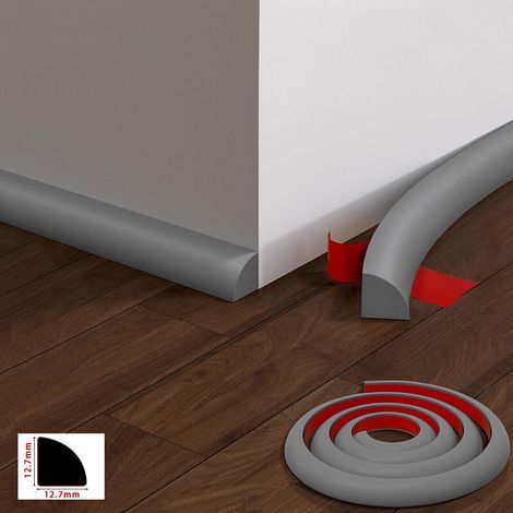 Bande de protection de bord de lavabo en forme d'éventail de 3 m, joint d'angle, protection d'angle de plinthe auto-adhésive (1/5)