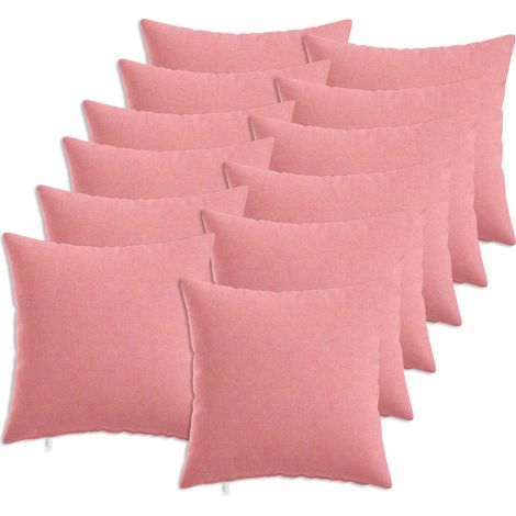 vidaXL Cushion with Pillow HEERLEN 12 pcs Pink Fabric (1/5)
