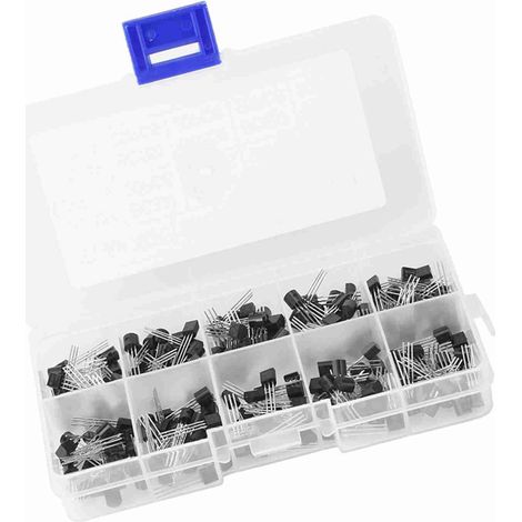 Lot de 200 transistors NPN PNP TO-92 BC327 à BC558, 10 valeurs, kit électronique pour projets DIY et montages (1/5)