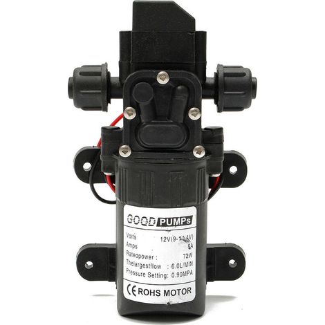 12V 70W DC Pompe à Eau Diaphragme Haute Pression Membrane Amorcage 6L/Min Bateau NF, (1/5)