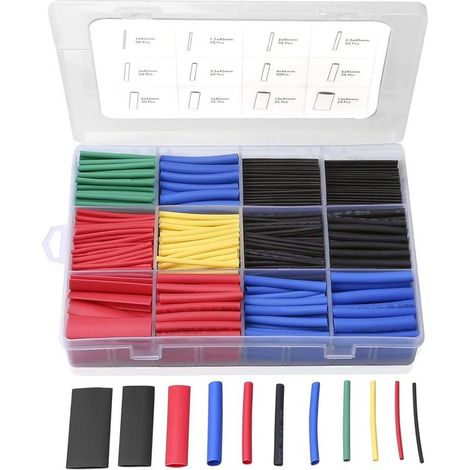 Sortiment Schrumpfschläuche - 5 Farben/12 Größen (Box mit 560 Stück) (1/5)
