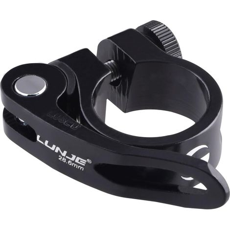 Collier de Selle de Vélo en Alliage d'Aluminium Collier de Serrage VTT Antivol pour Tige de Selle 28,6 mm 31,8 mm 34,9 mm (02 Noir, 31,8 mm) (1/5)