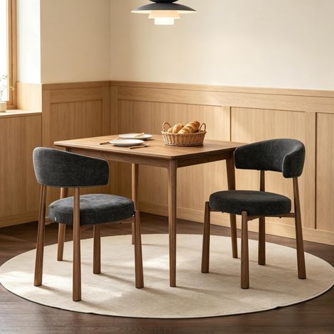 Chaise de salle à manger élégante, chaise d'appoint stylée aux formes arrondies, chaise confortable (vendue par lot de 2). (1/4)