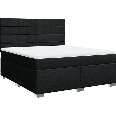 Maison Exclusive - Cama box spring con colchón tela negro 180x200 (1/5)