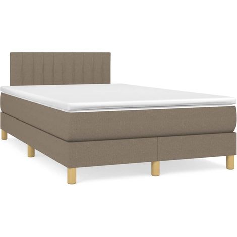 Maison Exclusive - Sommier à lattes de lit avec matelas Taupe 120x200 cm Tissu (1/5)