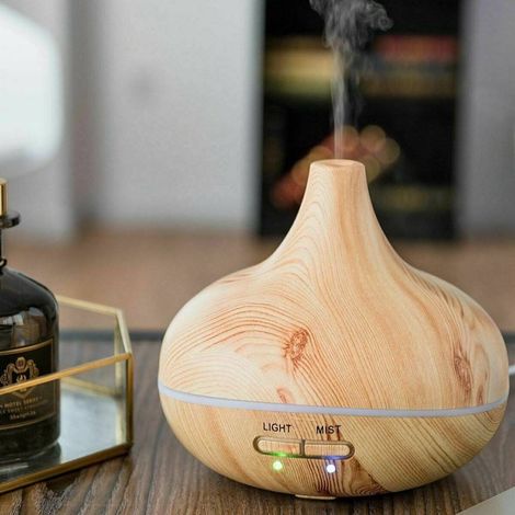 TrAdE Shop Traesio - Umidificatore Ad Ultrasuoni Depuratore 235ml Diffusore Aromi Effetto Legno -