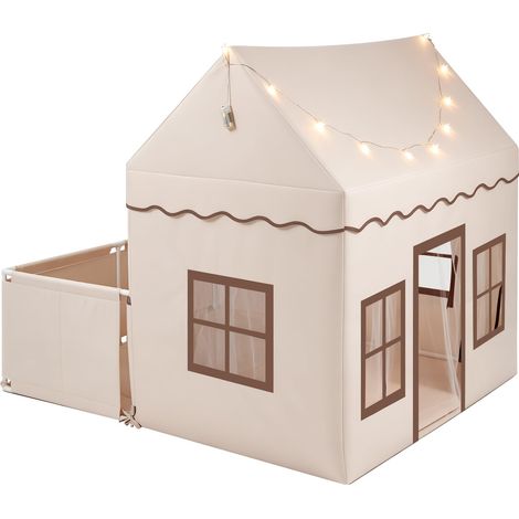 COSTWAY Tenda per Bambini con Recinzione, 162x138x140 cm (Marrone) (1/5)